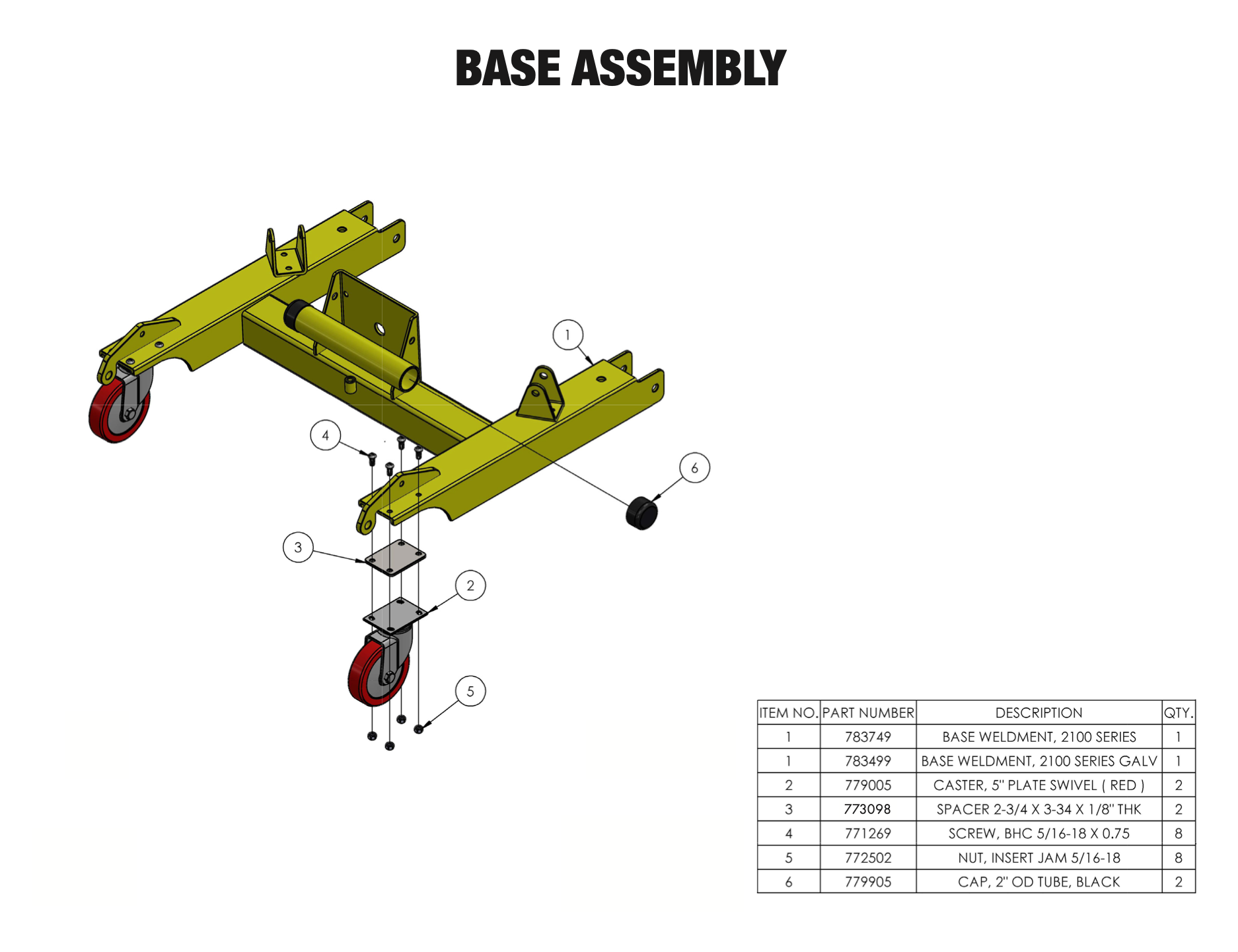 Sumner Series 2000 base assembly parts diagram for 783750 replacement parts